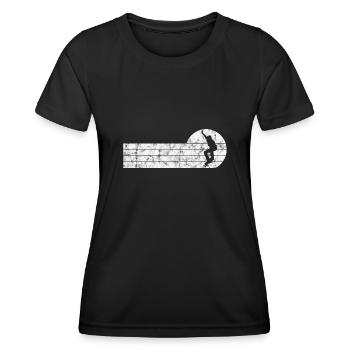 Skateboard Skateboarder Skater Skate Skateing - T-shirt sport Femme - noir - Devant - AI Model Female 172 light (172cm)