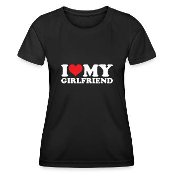 J'aime Ma Copine Cadeau Saint Valentin Couple Love - T-shirt sport Femme - noir - Devant - AI Model Female 172 light (172cm)