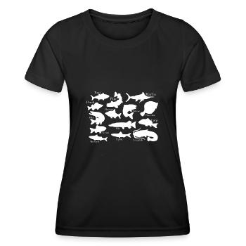 Pêche pêche pêche - T-shirt sport Femme - noir - Devant - AI Model Female 172 light (172cm)