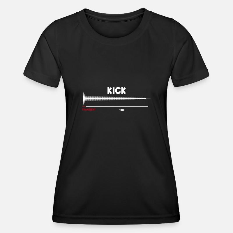 Synthesizer Kick Drum Synth DAW Transient Tail - Women's Functional T-Shirt - black