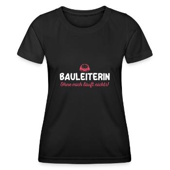 Bauleitung Baustelle Bauaufsicht Bauleiterin - Frauen Funktions-T-Shirt - Schwarz - Vorne - AI Model Female 172 light (172cm)