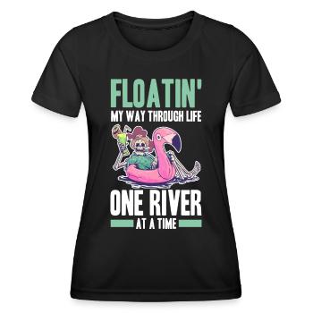 Rafting - Frauen Funktions-T-Shirt - Schwarz - Vorne - AI Model Female 172 light (172cm)