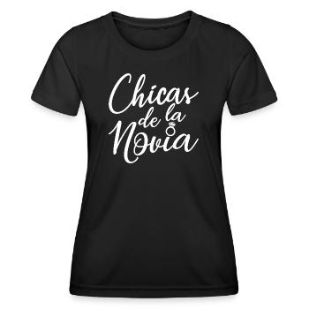 Chicas de la Novia Bridesmaid Team Bride Wedding - Women's Functional T-Shirt - black - Front - AI Model Female 172 light (172cm)