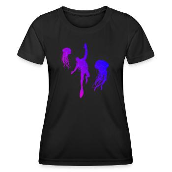 Scuba Taucher Scuba Tauchen Damen Scuba Diver - Frauen Funktions-T-Shirt - Schwarz - Vorne - AI Model Female 172 light (172cm)