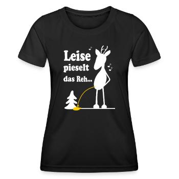 Weihnachtslied Schnee Reh - Frauen Funktions-T-Shirt - Schwarz - Vorne - AI Model Female 172 light (172cm)