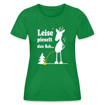 Weihnachtslied Schnee Reh - Frauen Funktions-T-Shirt - Kelly Green - Vorne - AI Model Female 172 dark (172cm)