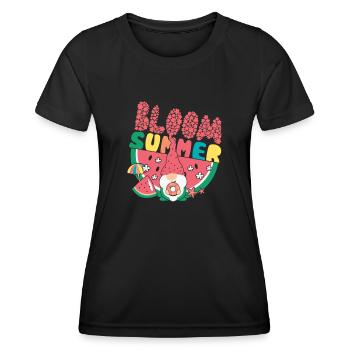 Strand Sommer blüten blume - Frauen Funktions-T-Shirt - Schwarz - Vorne - AI Model Female 172 light (172cm)