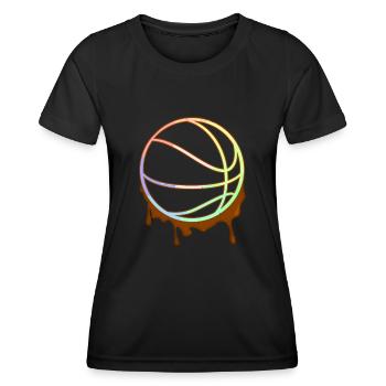 Basketball Pastel Farbverlauf - Frauen Funktions-T-Shirt - Schwarz - Vorne - AI Model Female 172 light (172cm)