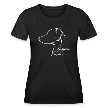 DEUTSCHER PINSCHER Profil Hunde Hund Wilsigns - Frauen Funktions-T-Shirt - Schwarz - Vorne - AI Model Female 172 light (172cm)