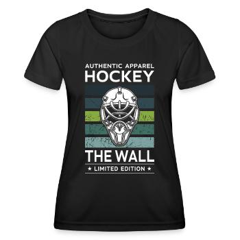 Hockey le mur - T-shirt sport Femme - noir - Devant - AI Model Female 172 light (172cm)