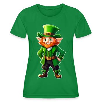 Saint Patrick's Day Irish Leprechaun Leprechaun Imp - Women's Functional T-Shirt - kelly green - Front - AI Model Female 172 dark (172cm)