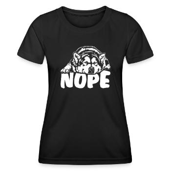 ALASKAN MALAMUTE Nope Chien Disant Chiens Dire - T-shirt sport Femme - noir - Devant - AI Model Female 172 light (172cm)