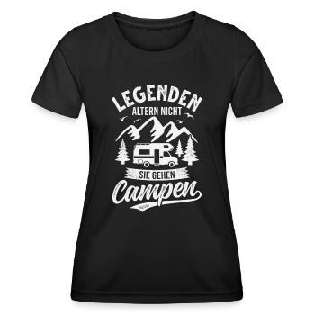 Camping Wohnmobil Camper Campingurlaub - Frauen Funktions-T-Shirt - Schwarz - Vorne - AI Model Female 172 light (172cm)