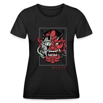 Oni Streetwear Hannya Japanese demon vintage - Women's Functional T-Shirt - black - Front - AI Model Female 172 light (172cm)