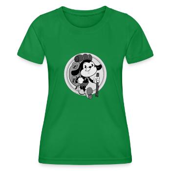 Retro Abenteurer mit Rucksack - Frauen Funktions-T-Shirt - Kelly Green - Vorne - AI Model Female 172 dark (172cm)
