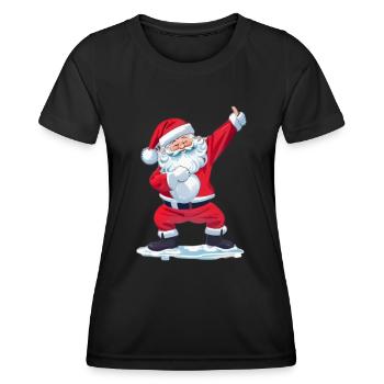 funny santa claus dab - T-shirt sport Femme - noir - Devant - AI Model Female 172 light (172cm)