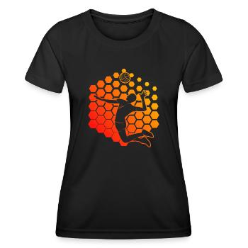 Volleyballspielen Herren Beach Volley Volley - Frauen Funktions-T-Shirt - Schwarz - Vorne - AI Model Female 172 light (172cm)