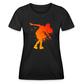 Rollerskate Rollschuh Herren Rollerskaten - Frauen Funktions-T-Shirt - Schwarz - Vorne - AI Model Female 172 light (172cm)