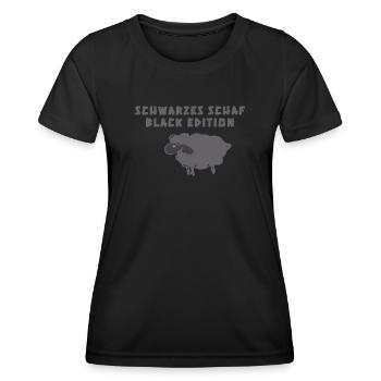 Mouton noir, Mouton, illustration - T-shirt sport Femme - noir - Devant - AI Model Female 172 light (172cm)