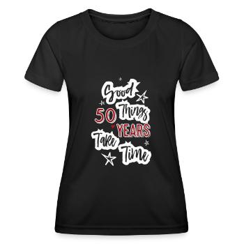 Jubiläum 50 Jahre 1970 Geburtstag 50.geburtstag - Frauen Funktions-T-Shirt - Schwarz - Vorne - AI Model Female 172 light (172cm)