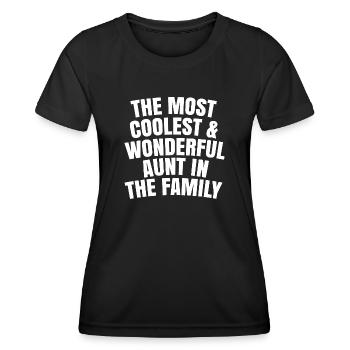 The most coolest and wonderful aunt in the family - Women's Functional T-Shirt - black - Front - AI Model Female 172 light (172cm)