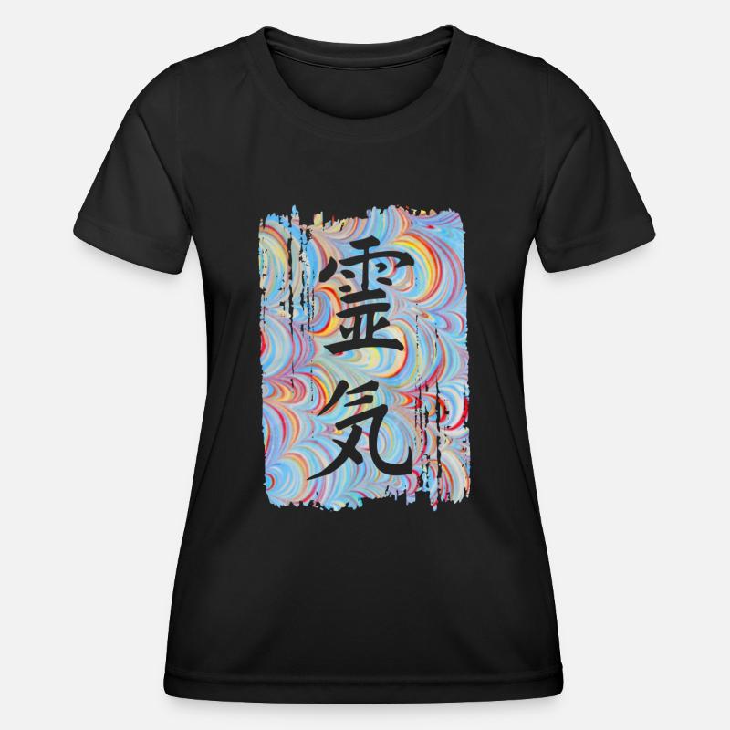 Reiki Japanese E 63 - Women's Functional T-Shirt - black