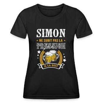 Simon bière simon cadeau Simon fêtes - T-shirt sport Femme - noir - Devant - AI Model Female 172 light (172cm)