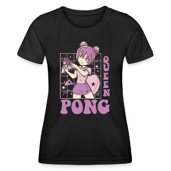 Queen Pong Fille Joueur de tennis de table Filles - T-shirt sport Femme - noir - Devant - AI Model Female 172 light (172cm)