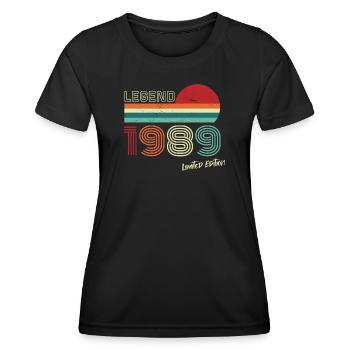 Légende 1989 Anniversaire Chemise Cadeau Anniversaire - T-shirt sport Femme - noir - Devant - AI Model Female 172 light (172cm)