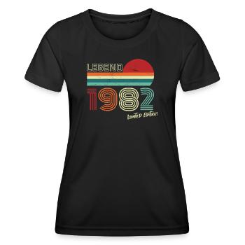 Legend 1982 Birthday Shirt Gift Anniversary - Women's Functional T-Shirt - black - Front - AI Model Female 172 light (172cm)