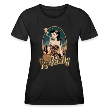 Rockabilly Diva Vintage Retro Old School 50s 60s - Frauen Funktions-T-Shirt - Schwarz - Vorne - AI Model Female 172 light (172cm)