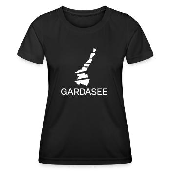 Lake Garda logo white - Women's Functional T-Shirt - black - Front - AI Model Female 172 light (172cm)