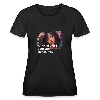 Kann Spuren von Gin enthalten-1 - Frauen Funktions-T-Shirt - Schwarz - Vorne - AI Model Female 172 light (172cm)