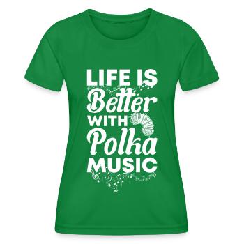 Accordion Polka Accordion Squeeze Box - Women's Functional T-Shirt - kelly green - Front - AI Model Female 172 dark (172cm)