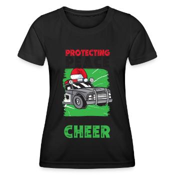 Schutz des Friedens Freude verbreiten Polizei Weih - Frauen Funktions-T-Shirt - Schwarz - Vorne - AI Model Female 172 light (172cm)