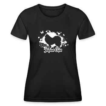 JAPAN CHIN Dogs Dog Wilsigns - Women's Functional T-Shirt - black - Front - AI Model Female 172 light (172cm)