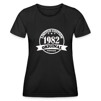 Vintage 1982 Jahrgang geboren Geburtstag Retro - Frauen Funktions-T-Shirt - Schwarz - Vorne - AI Model Female 172 light (172cm)