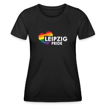 Leipzig Pride Rainbow (weiß) - Frauen Funktions-T-Shirt - Schwarz - Vorne - AI Model Female 172 light (172cm)