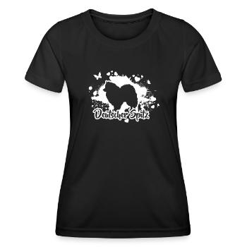 DEUTSCHER SPITZ Hunde Hund Wilsigns - Frauen Funktions-T-Shirt - Schwarz - Vorne - AI Model Female 172 light (172cm)