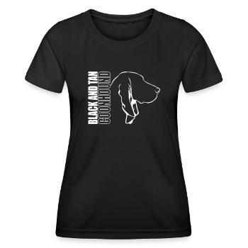 BLACK AND TAN COONHOUND Profil Chiens Wilsigns - T-shirt sport Femme - noir - Devant - AI Model Female 172 light (172cm)