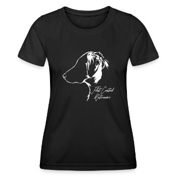 FLAT COATED RETRIEVER Profil Chiens Wilsigns - T-shirt sport Femme - noir - Devant - AI Model Female 172 light (172cm)