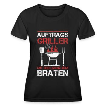 Auftragsgriller BBQ Grill Grillmeister Grillparty - Frauen Funktions-T-Shirt - Schwarz - Vorne - AI Model Female 172 light (172cm)