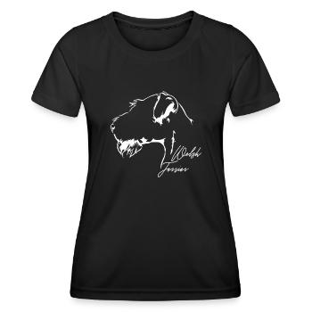 WELSH TERRIER Profile Dogs Dog Wilsigns - Women's Functional T-Shirt - black - Front - AI Model Female 172 light (172cm)