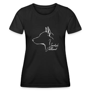 SUÉDOIS VALLHUND Profil Chiens Wilsigns - T-shirt sport Femme - noir - Devant - AI Model Female 172 light (172cm)