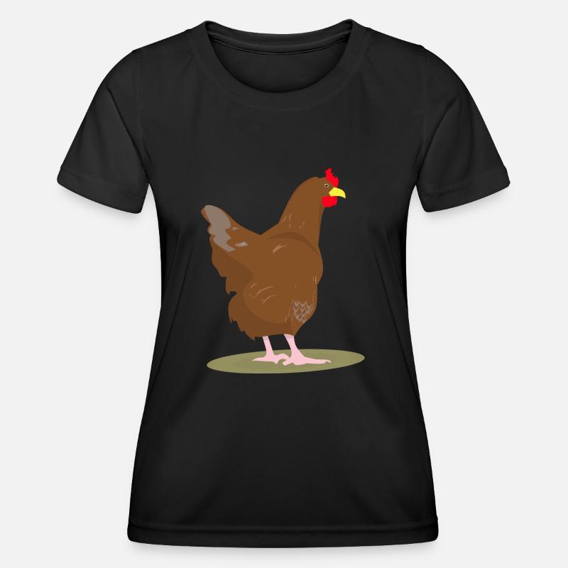 CHICKEN - HAHN - EGGS - Women's Functional T-Shirt - black