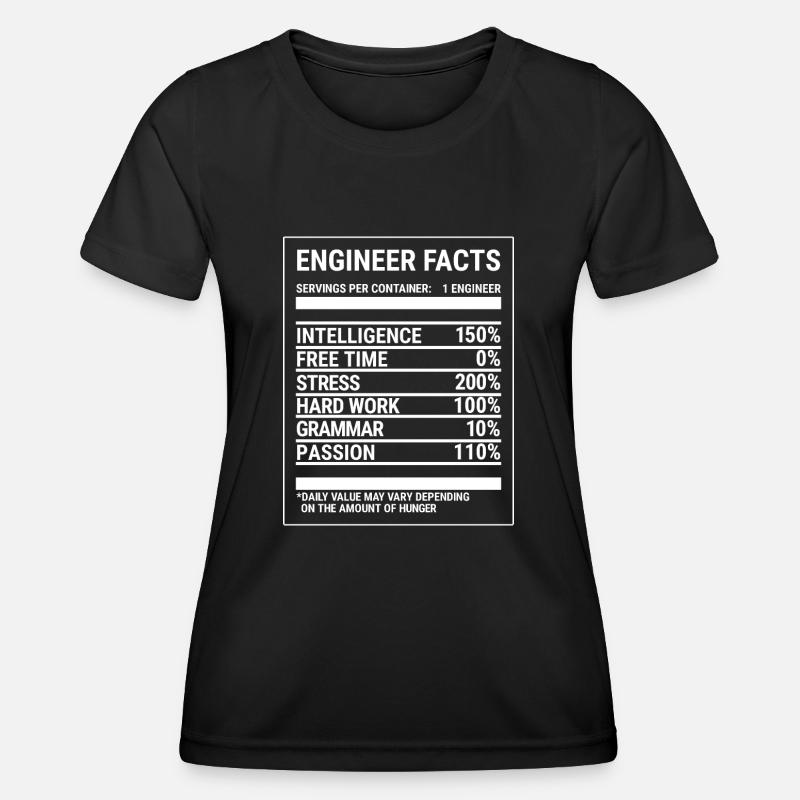 Engineer Facts Funny Engineering Student T-shirt - Women's Functional T-Shirt - black