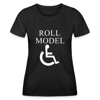 modèle de rouleau - T-shirt sport Femme - noir - Devant - AI Model Female 172 light (172cm)