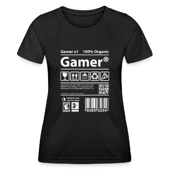 Code-barres Gamer V2 - T-shirt sport Femme - noir - Devant - AI Model Female 172 light (172cm)