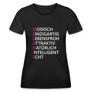 Melanie Name Geschenk - Frauen Funktions-T-Shirt - Schwarz - Vorne - AI Model Female 172 light (172cm)