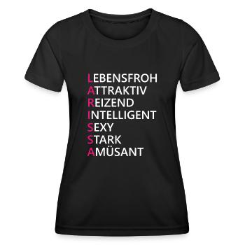 Larissa Name Geschenk - Frauen Funktions-T-Shirt - Schwarz - Vorne - AI Model Female 172 light (172cm)